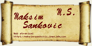 Maksim Sanković vizit kartica